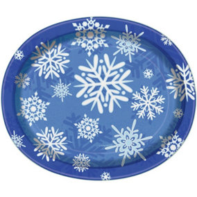 Unique Party Snowflake Christmas Party Plates (Pack of 8) Blue/White (One Size)