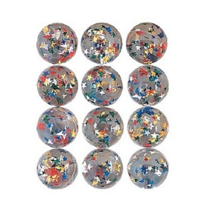 Unique Party Stars Bouncy Ball (Pack of 12) Multicoloured (One Size)