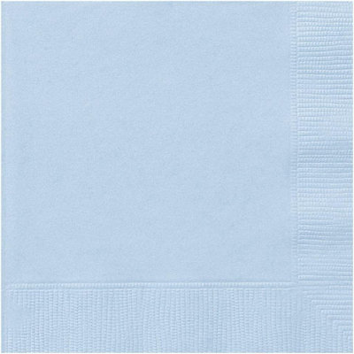 Unique Party Textured Lunch Disposable Napkins (Pack of 20) Powder Blue (One Size)