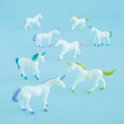 Unique Party Unicorn Plastic Party Favours (Pack of 8) White/Multicoloured (One Size)