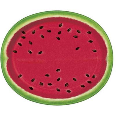 Unique Party Watermelon Summer Party Plates (Pack of 8) Red/Green/Black ...