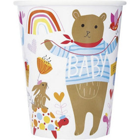 Unique Party Zoo Baby Shower Party Cup (Pack of 8) White/Brown (One Size)