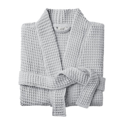 waffle dressing gown grey Loungeable Cotton Waffle Dressing Gown, Charcoal