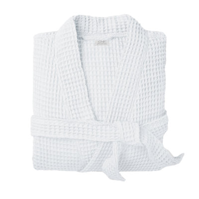 Unisex Lightweight Waffle Bathrobe, Spa Dressing Gown Kimono - White, S/M Price Comparisons | Compare The Build
