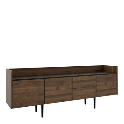 Unit Sideboard 2 Drawers 3 Doors in Walnut and Black | DIY at B&Q