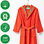 United Colors of Benetton 100% Cotton Bathrobe with Hoodie L/XL Red