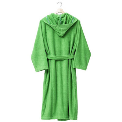 United Colors of Benetton 100 Cotton Bathrobe with Hoodie M L Green DIY at B Q