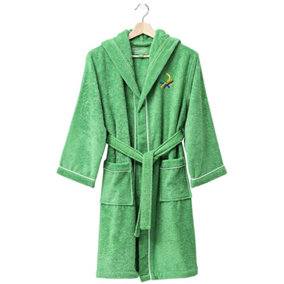 United Colors of Benetton 100% Cotton Kids Bathrobe with Hoodie 10-12 Years Old Green