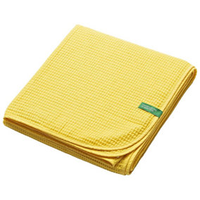United Colors of Benetton 100% Cotton Ultra Soft Blanket 140 x 90cm Yellow