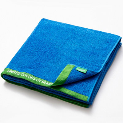 United Colors of Benetton 380gsm 100 Cotton Beach Towel 90 x 160cm Blue
