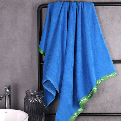 United Colors of Benetton 380gsm 100% Cotton Beach Towel 90 x 160cm Blue