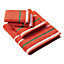 United Colors of Benetton Bath Towels with Shower Gloves 100% Cotton Set of 4 Red