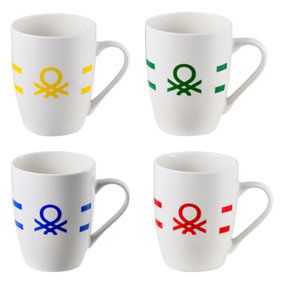 United Colors of Benetton Set of 2 Porcelain Mugs 360ml Assorted Colour