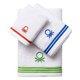 United Colors of Benetton Set of 3 Bath Towel 100% Cotton Multi Colour