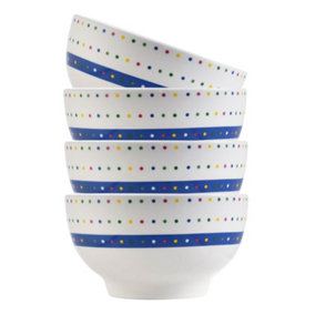 United Colors of Benetton Set of 4 Porcelain Bowls 650ml Multicoloured