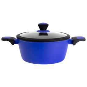 United Colours of Benetton Forged Aluminium Saucepan with Lid 20 x 9cm Blue