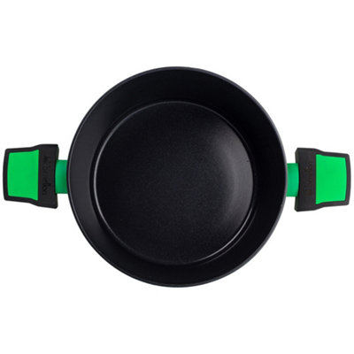 United Colours of Benetton Forged Aluminium Saucepan with Lid 24 x 10.5cm Green