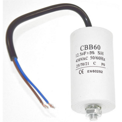 Universal 12.5UF Capacitor with 16cm Cable Connectors by Ufixt