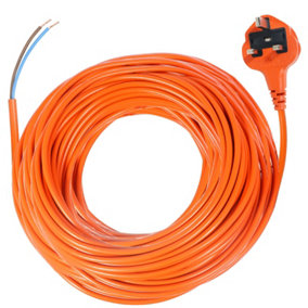Universal 20 Metre Cable & Lead Plug for Strimmers Trimmers Hedge Cutters Lawnmowers (20m)