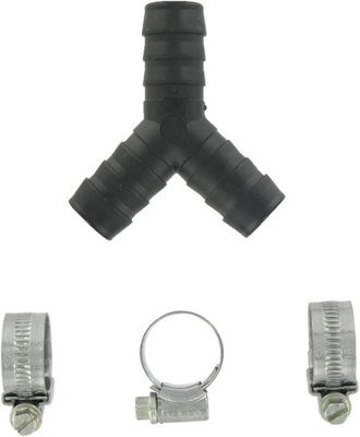 Universal 3 Way Hose Y Splitter Connector with 3 x 1622mm Jubilee