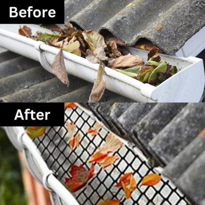 Universal 5m Rolls of 16cm Black Guttering Mesh Guard Gutter Cover Pest ...