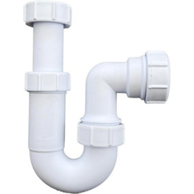 Universal Adjustable Sink Swivel P Trap 32mm (1.1/4") Telescopic Trap with 75mm Water Seal, BS EN247-1:2002. FREE DELIVERY