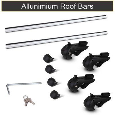 Universal Aluminium Car Roof Rack Luggage Carrier Cross Bars Rail Lockable+2keys - 4