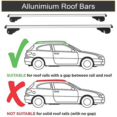 Universal Aluminium Car Roof Rack Luggage Carrier Cross Bars Rail Lockable+2keys - 9
