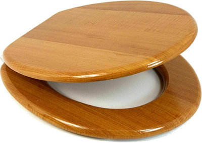 Universal Antique Pine Toilet Seat with Fixings