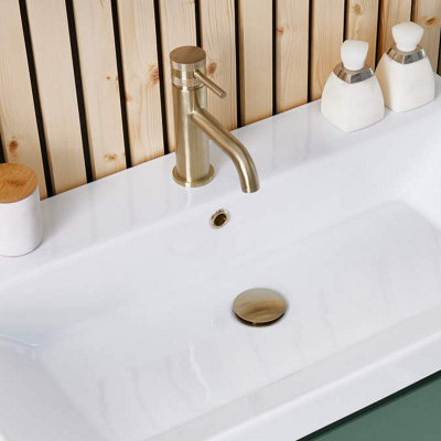Universal Basin Waste Brushed Brass - Slotted /Unslotted