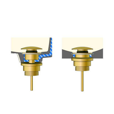 Universal Basin Waste Brushed Brass - Slotted /Unslotted - 3