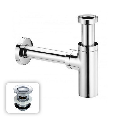 Universal Bathroom Basin Sink Bottle Trap Waste With FREE Basin Waste