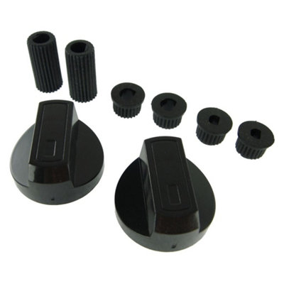 Universal Black Control Knobs Toaster Trouser Press Camping Stove Hob x 2 by Ufixt - 4
