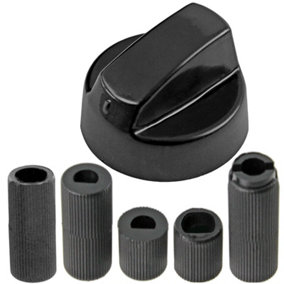 Universal Black Oven Knob with Five Adapters