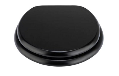 Universal Black Toilet Seat with Fittings - 3