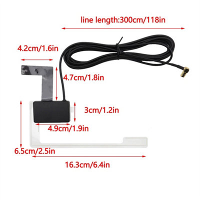 Universal Car 3M DAB FM Antenna Glass Mount Window Active Radio Adapter ...
