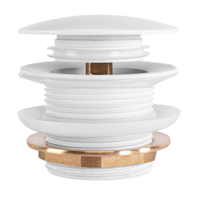 UNIVERSAL CLICK-CLACK PLUG REA WHITE, BRASS