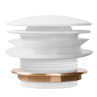 UNIVERSAL CLICK-CLACK PLUG REA WHITE, BRASS