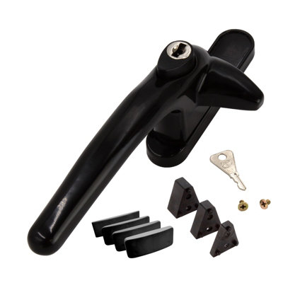 Universal Cockspur Window Handle Kit - Left, Black/Black