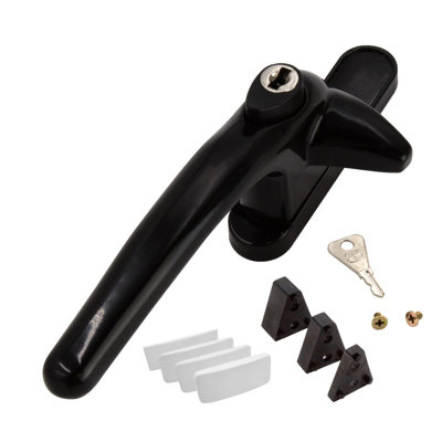 XFORT Locking Cockspur Window Handle Installation Kit In Satin Chrome, Left Hand UPVC Window Handle Replacement, Lockable Window Lever - Online Marketplace