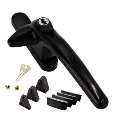Universal Cockspur Window Handle Kit - Right, Black/Black