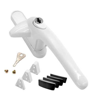 Universal Cockspur Window Handle Kit - Right, White/Black