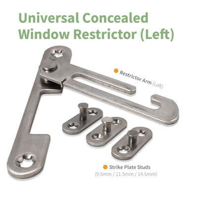 Universal Concealed Window Restictor Kit (10 Pack) - Left