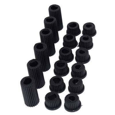 Universal Cooker Oven Grill Control Knobs And Adaptors Black Fits All Gas Electric x 6 by Ufixt - 6