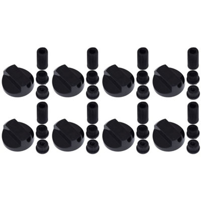 Universal Cooker Oven Grill Control Knobs And Adaptors Black Fits All Gas Electric x 8 by Ufixt