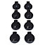Universal Cooker Oven Grill Control Knobs And Adaptors Black Fits All Gas Electric x 8 by Ufixt