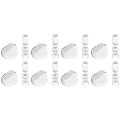 Universal Cooker Oven Grill Control Knobs And Adaptors White Fits All Gas Electric x 8 by Ufixt