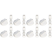Universal Cooker Oven Grill Control Knobs And Adaptors White Fits All Gas Electric x 8 by Ufixt