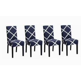 Universal Dining Chair Covers- Navy Stripes