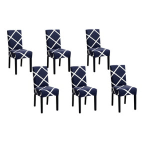 Universal Dining Chair Covers- Navy Stripes